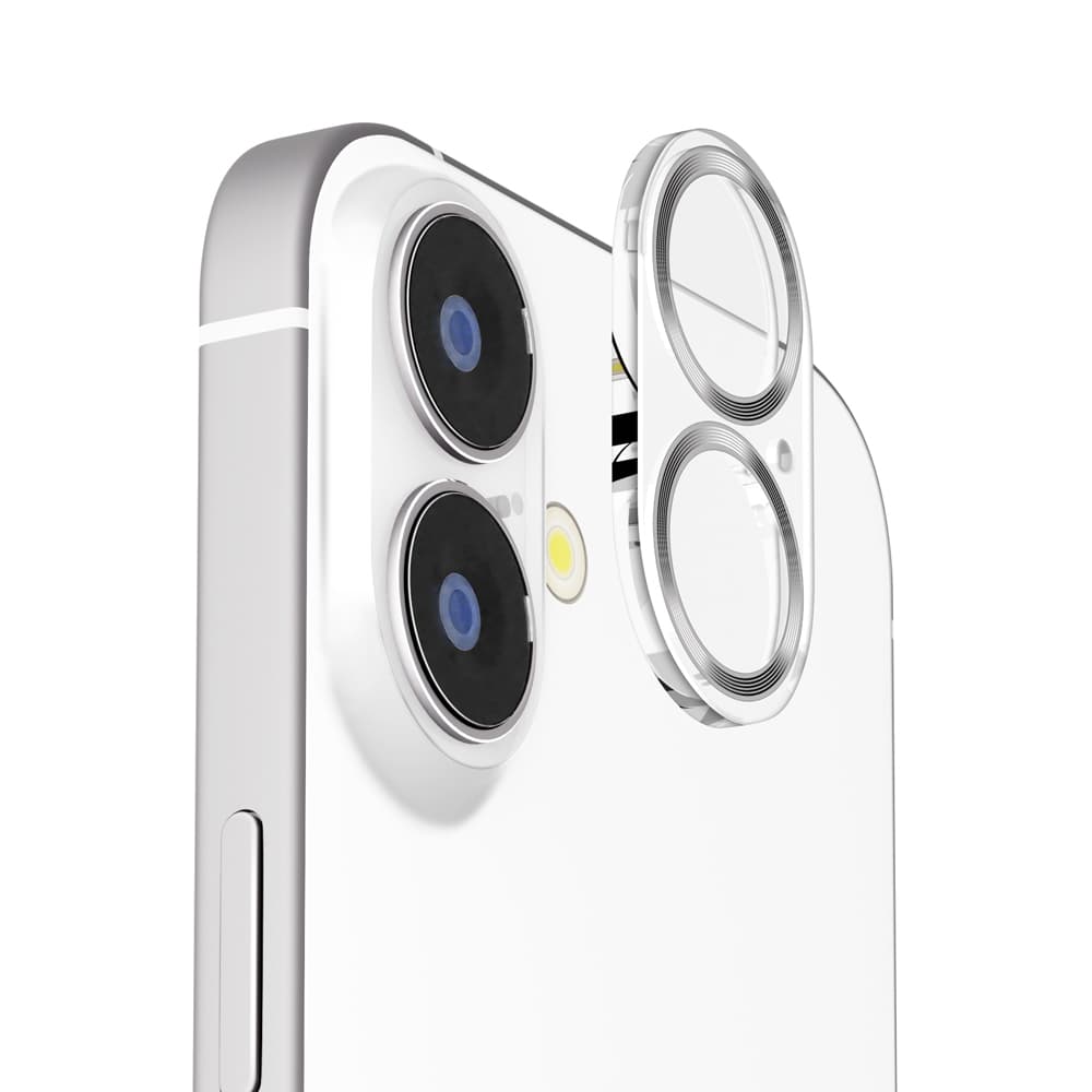 PGA iPhone 17/16/16 Plus用 カメラフルプロテクター クリア/メタルシルバー 2g