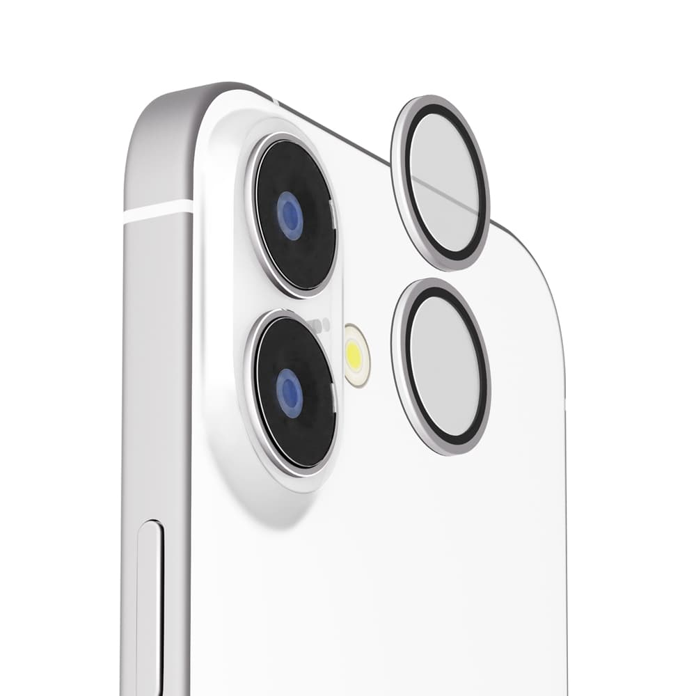 PGA iPhone 17/16/16 Plus用 カメラレンズプロテクター アルミ/シルバー 0.5g