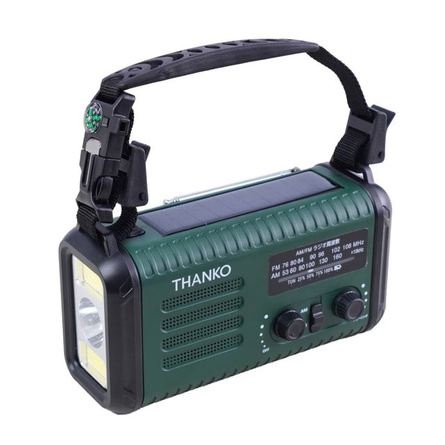 手回し充電対応 AM/ワイドFMラジオ グリーン KSTM25HGR 【直送品】 返品・キャンセル・他商品と同時購入は不可