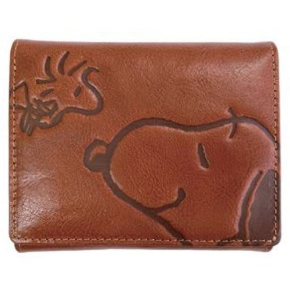 スヌーピーLC スマイル 二つ折財布 牛革 CA SN0144 メーカー直送 ▼返品・キャンセル不可【他商品との同時購入不可】