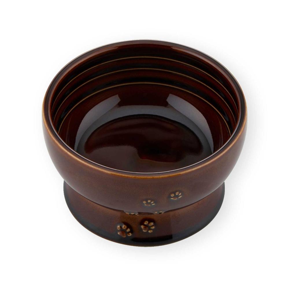 猫用 脚付ウォーターボウル 日本製 ブラウン メーカー直送▼返品・キャンセル不可【他商品との同時購入不可】