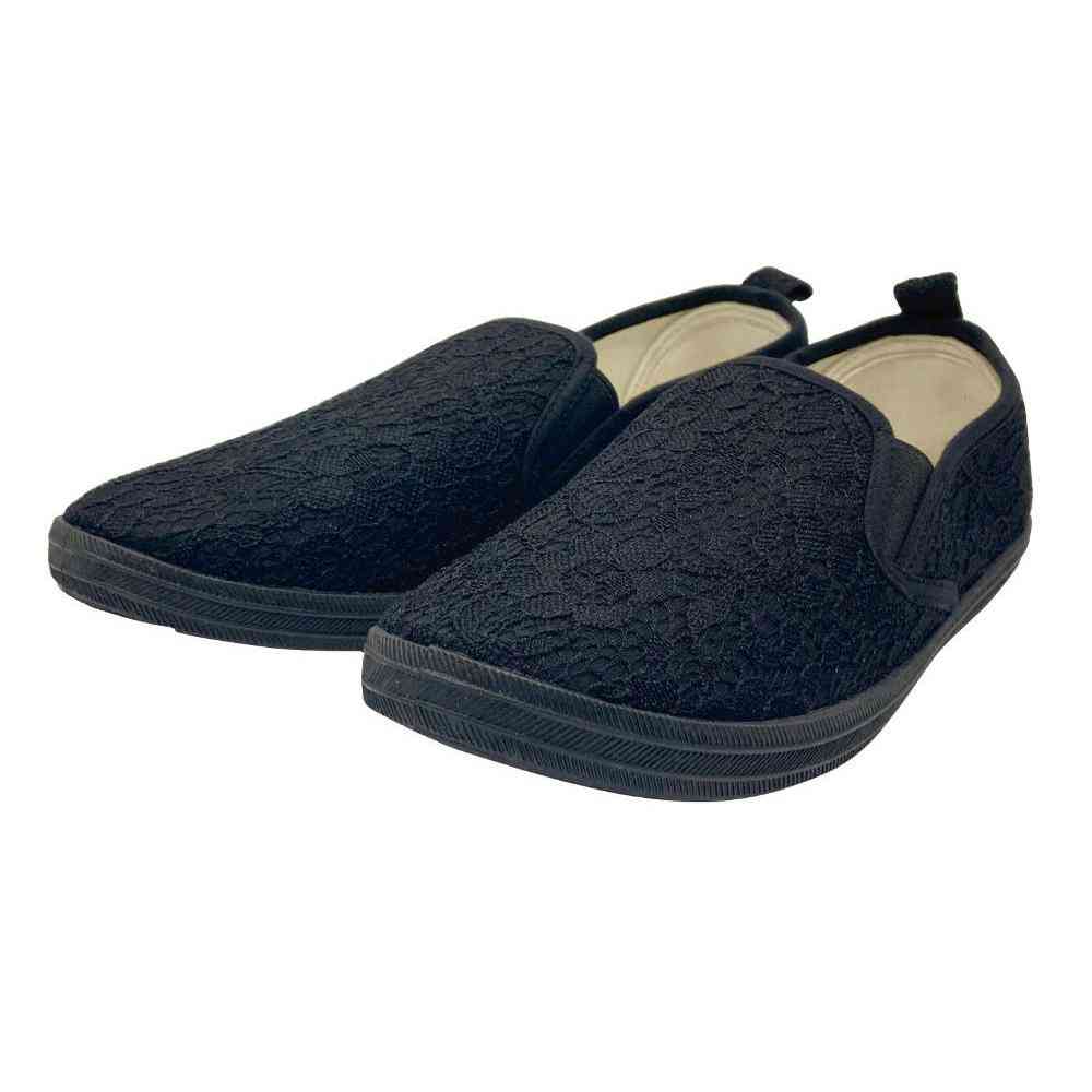 クイン商事 レディース スリッポン レースブラック Mサイズ ブラック