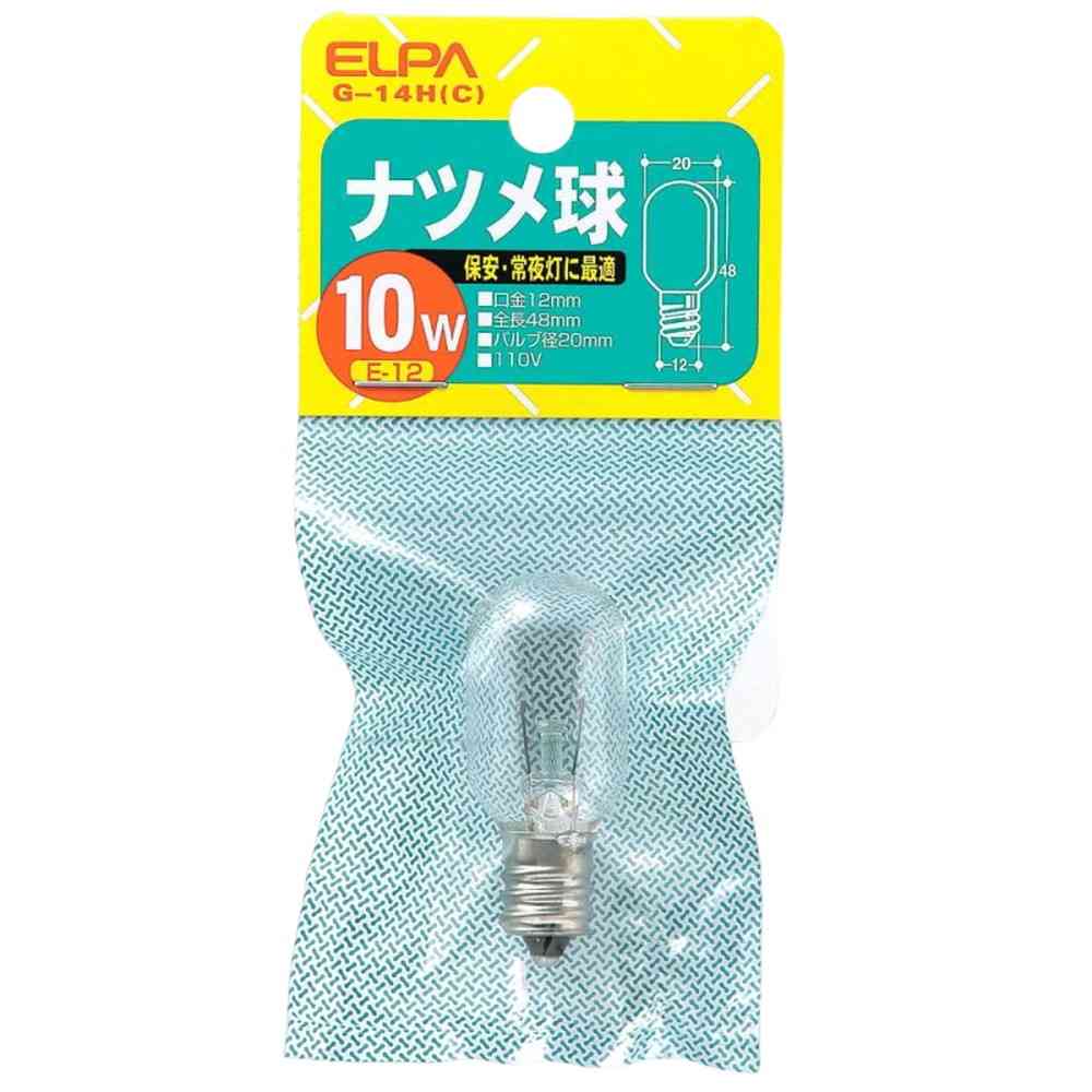 エルパ ELPA ナツメ球 10W クリア E12 G-14H(C)