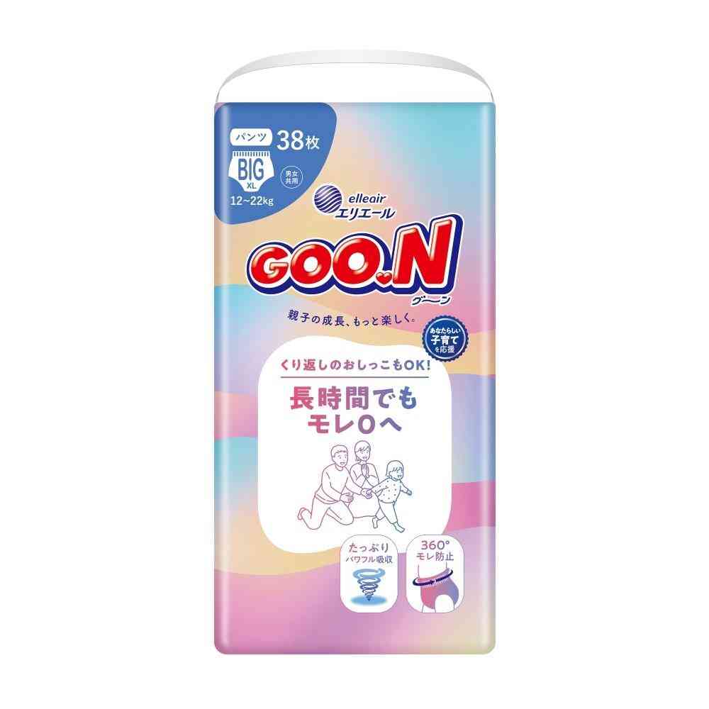大王製紙 グーン 長時間でもモレ0へ パンツBIG 38枚