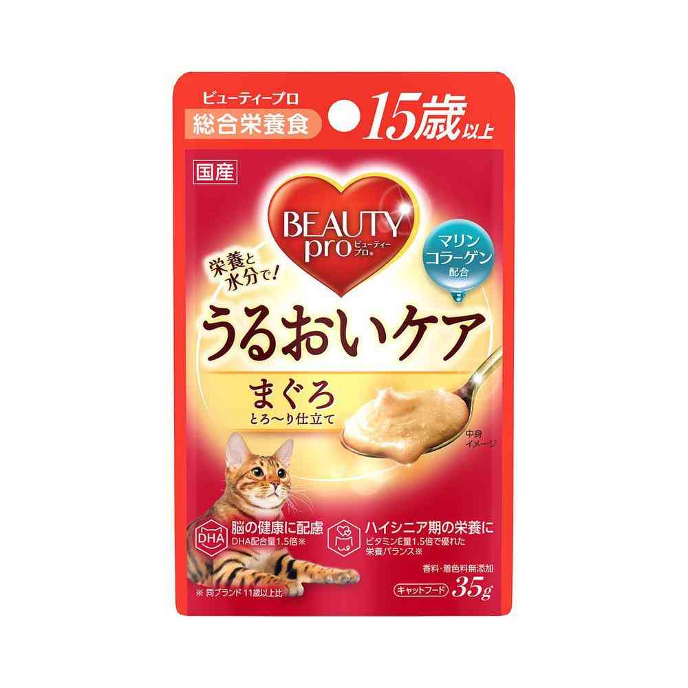 日本ペットフード ビューティープロ キャット パウチ 15歳以上 うるおいケア まぐろ とろ~り仕立て 35g