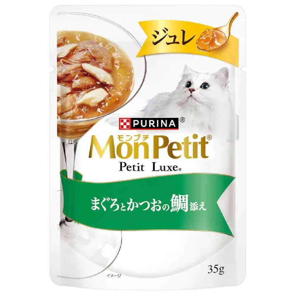 モンプチプチリュクス パウチジュレ まぐろとかつおの鯛添え 35g