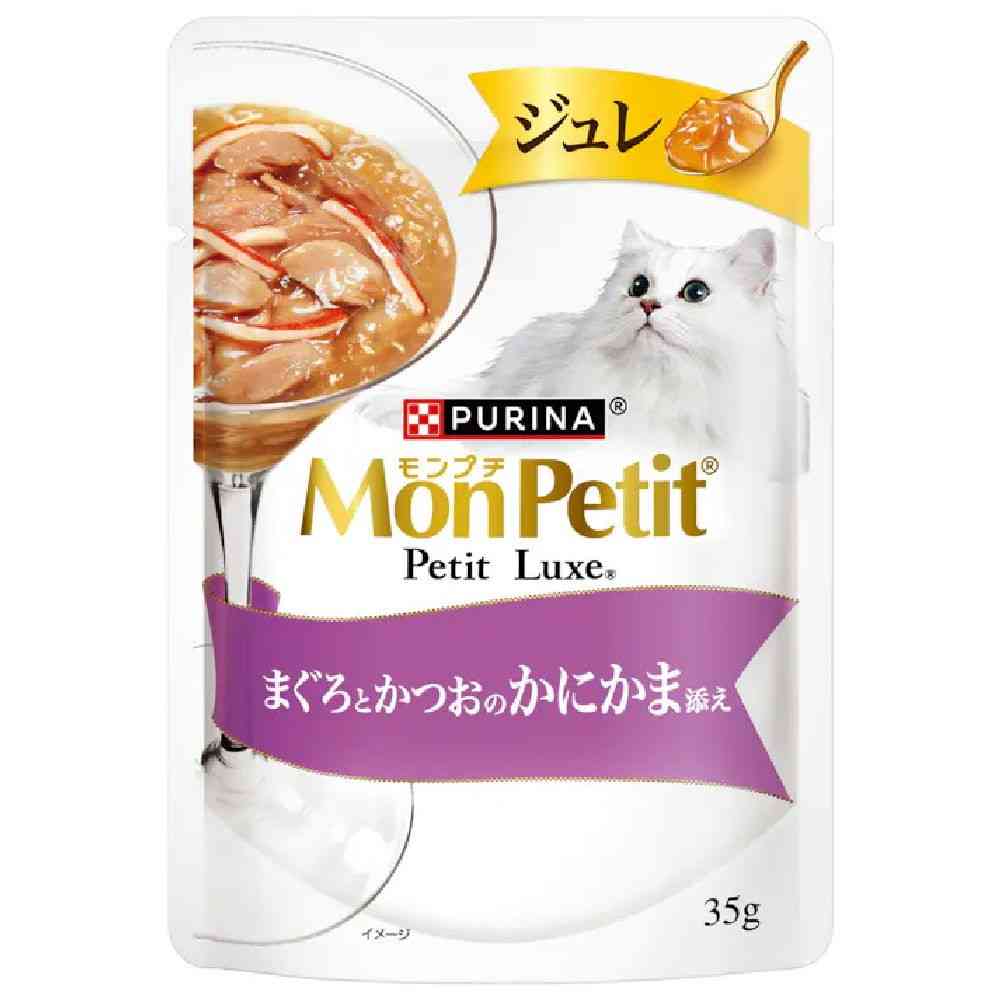 モンプチプチリュクス パウチジュレ まぐろとかつおのかにかま添え 35g