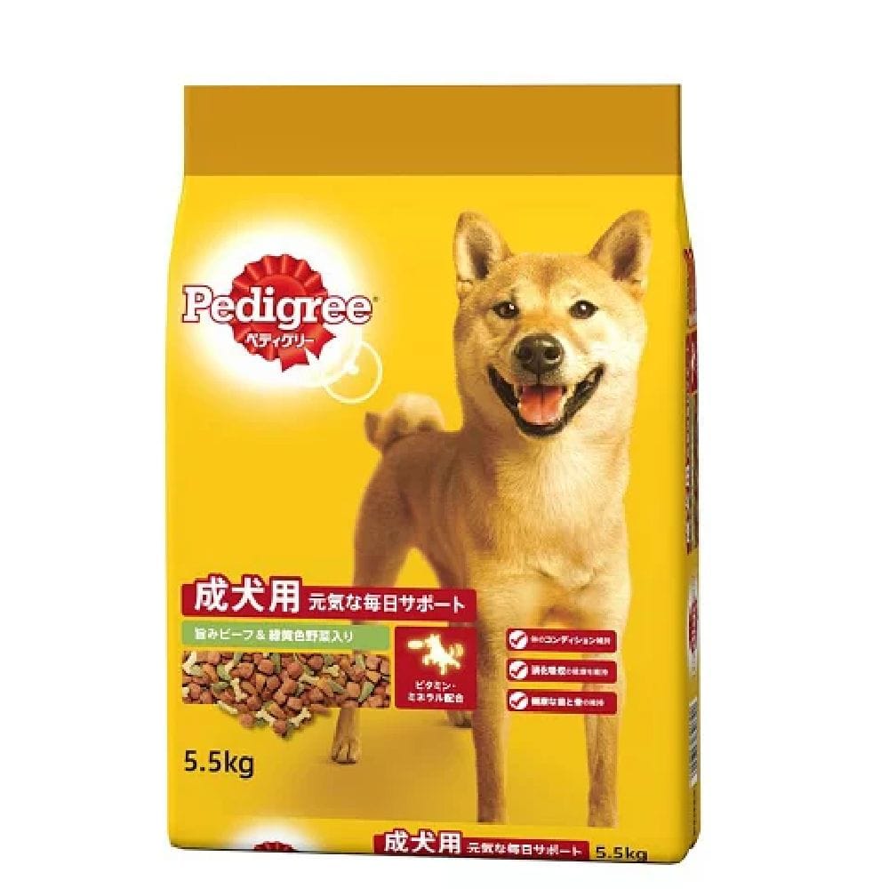 マース ペディグリー 成犬用 旨みビーフ&緑黄色野菜入り 5.5kg