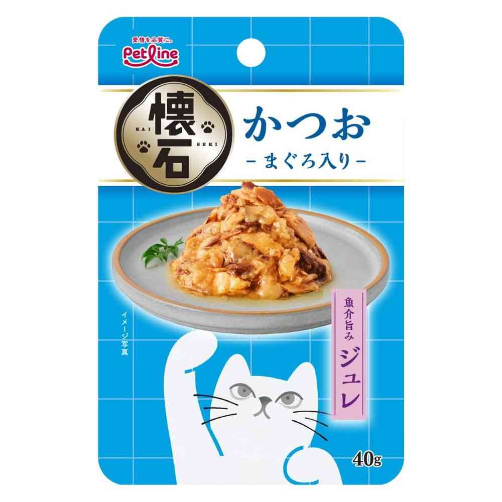 ペットライン 懐石 レトルト ジュレ かつお-まぐろ入り-40g