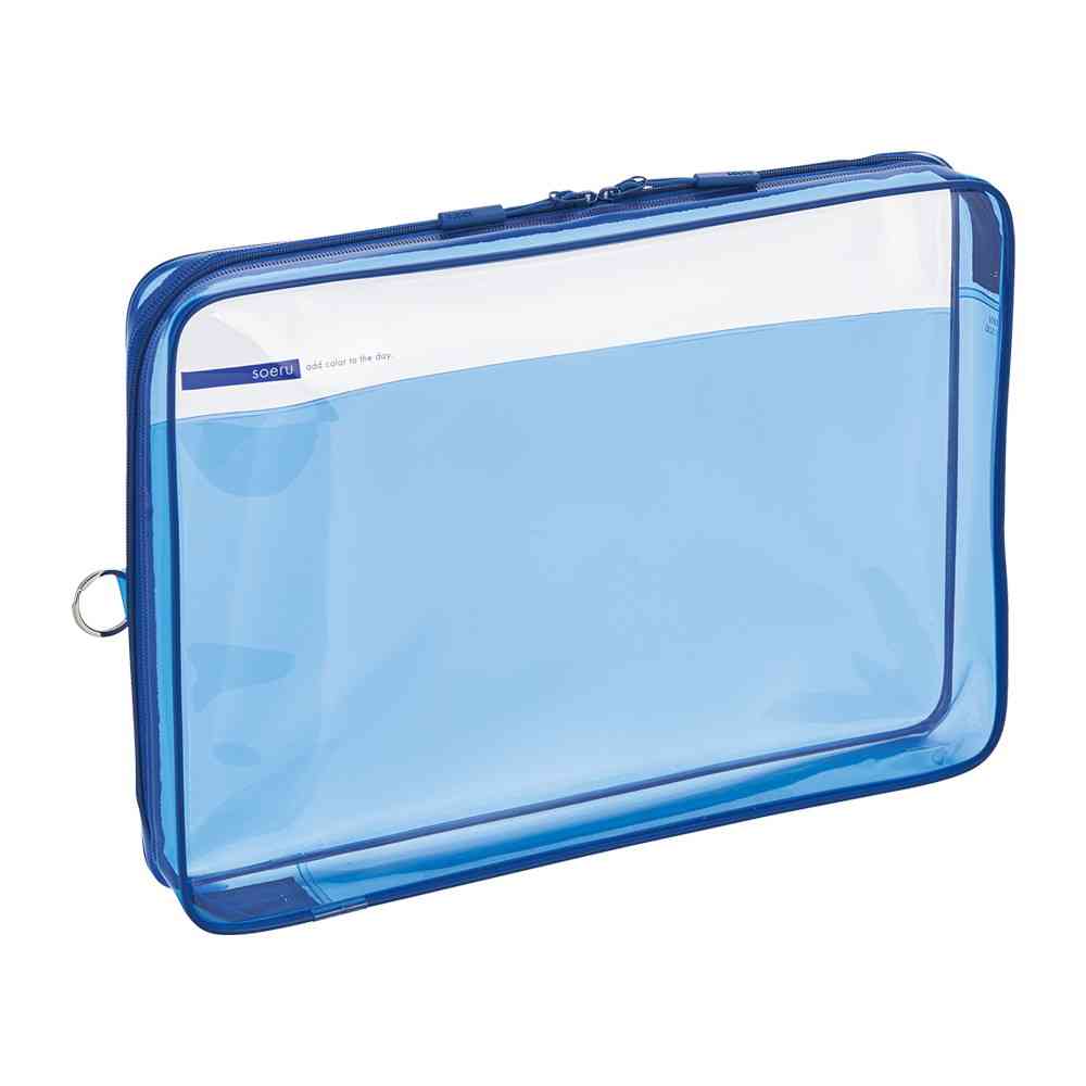 リヒトラブ soeru クリヤーボックスケース A4 インディゴブルー 1個 インディゴブルー