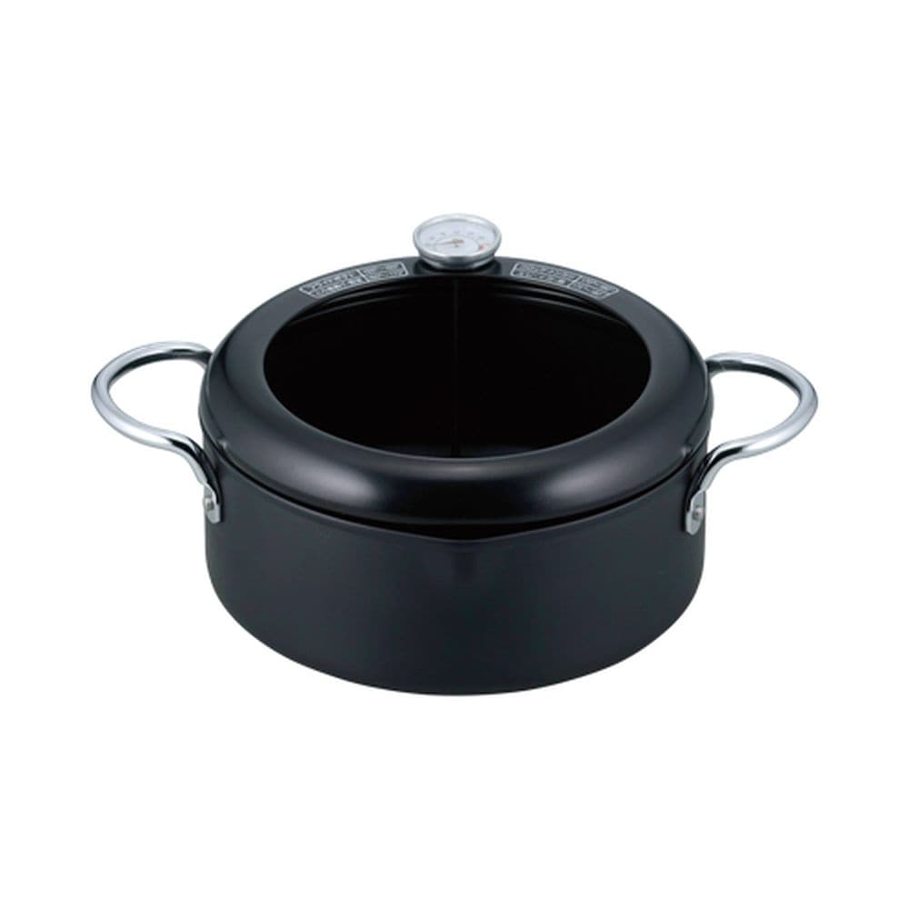 和平フレイズ 温度計付両手天ぷら鍋 20cm ブラック ブラック