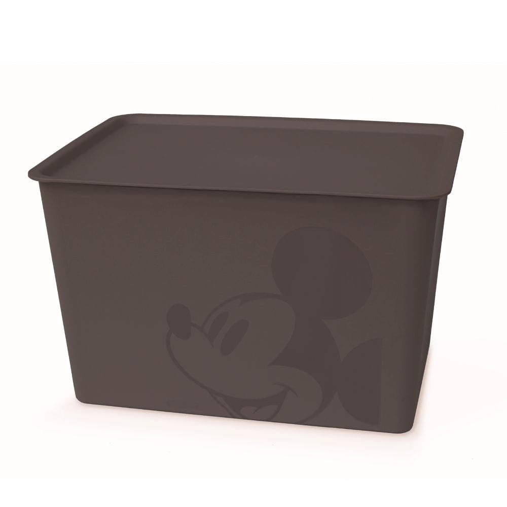 錦化成 ミッキーマウス スクエアBOXラージ ブラウン ブラウン 幅38×奥行27×高23.5cm