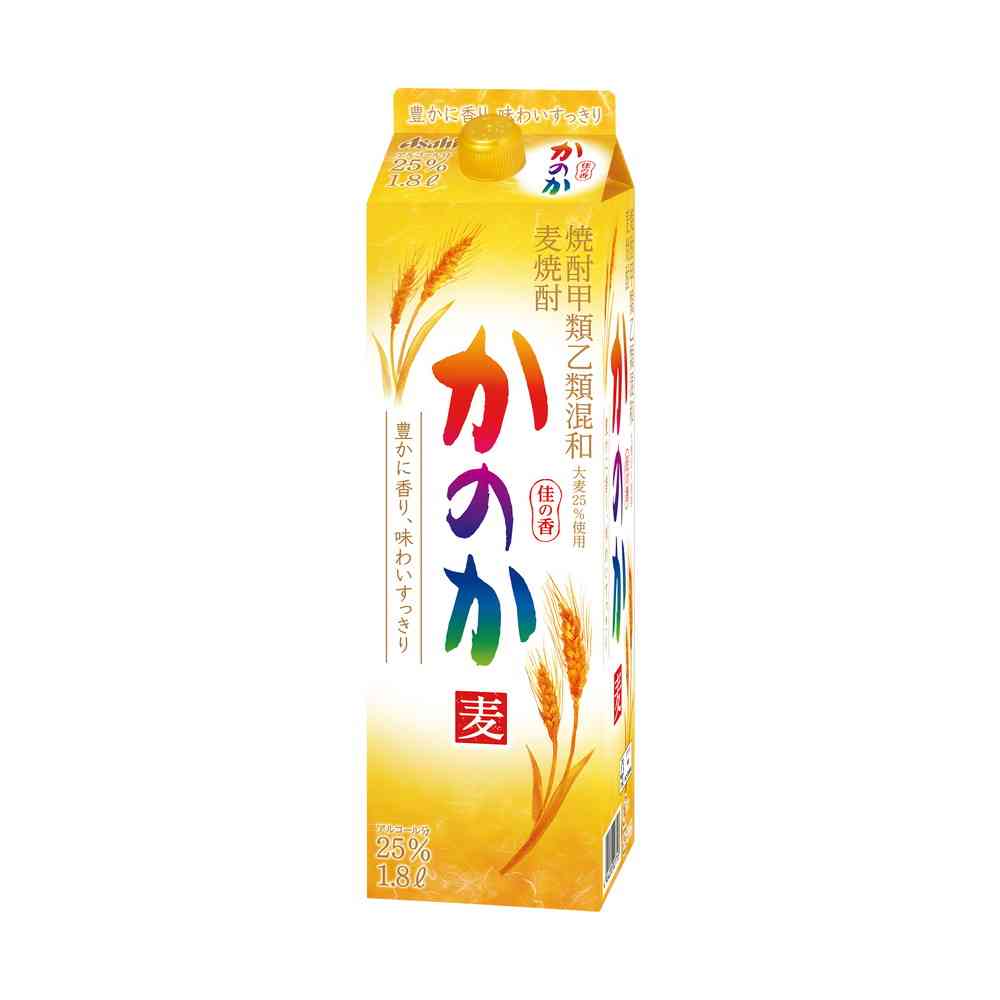 アサヒ 麦焼酎 かのか 25度 紙パック1800ml【12個セット】