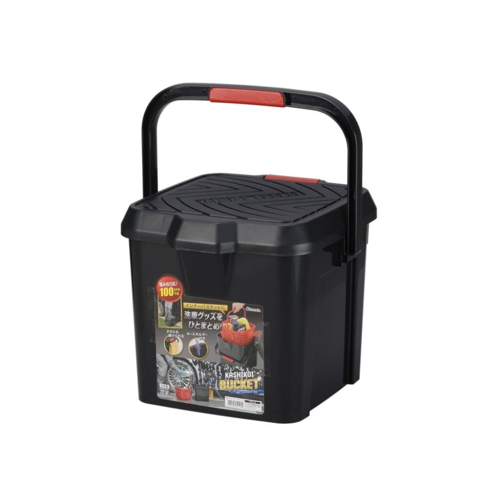 イノマタ化学 かしこいバケツ17L ブラック ブラック 幅36×奥行35×高30cm