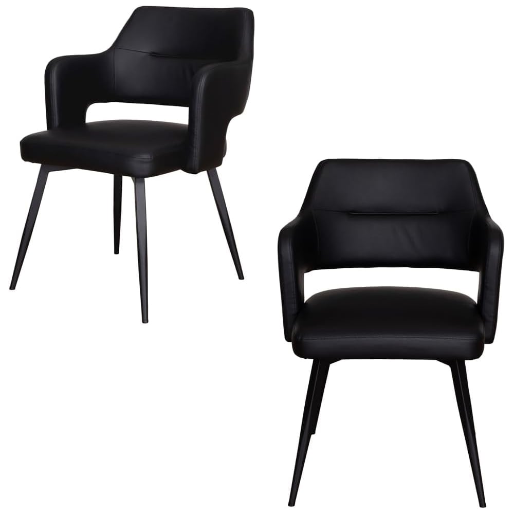 ダイニングチェア Olbia 回転式 ブラック 2脚セット メーカー直送▼返品・キャンセル不可【他商品との同時購入不可】