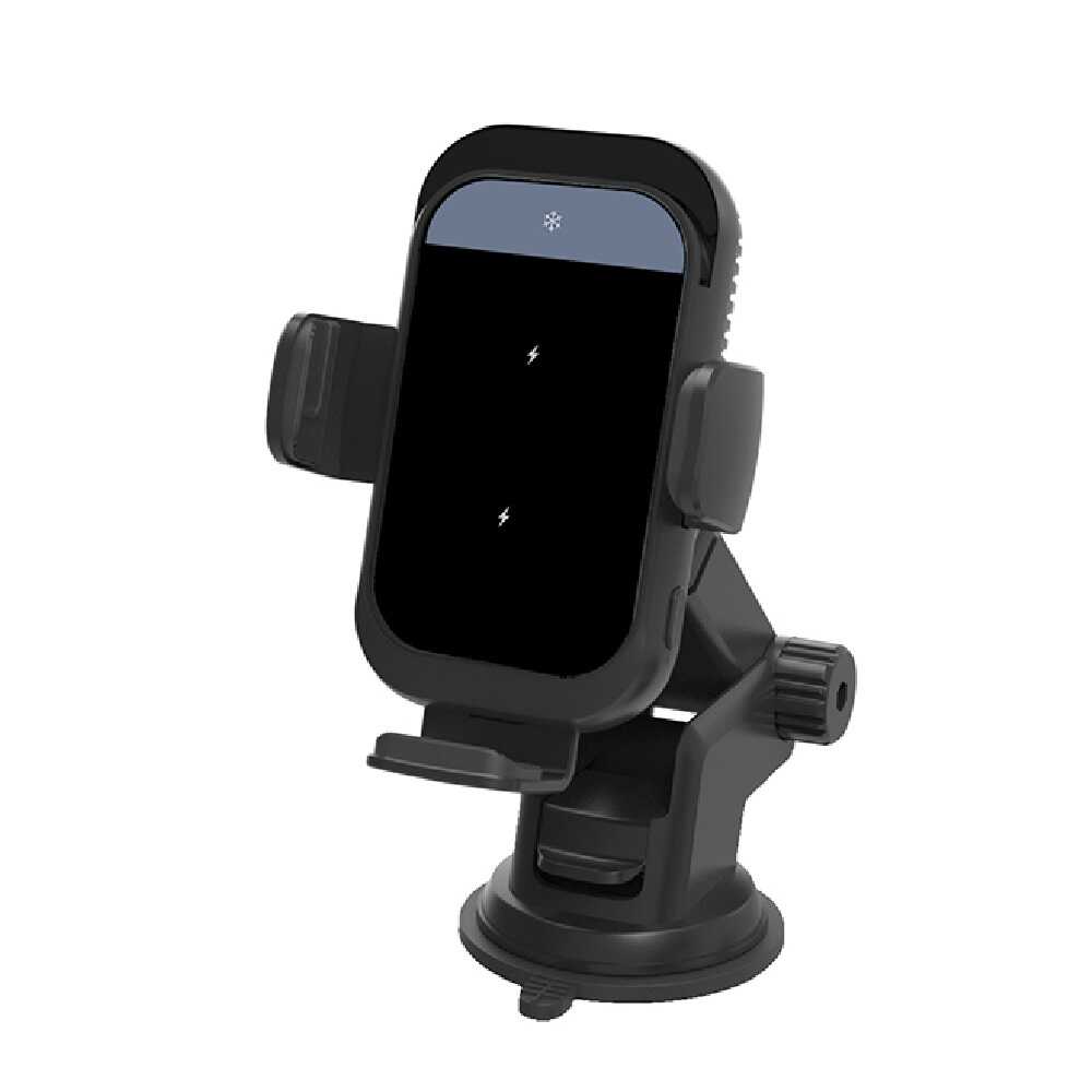 カシムラ 冷却機能付 自動開閉式 ワイヤレス充電ホルダー 吸盤取付 KW51 ブラック