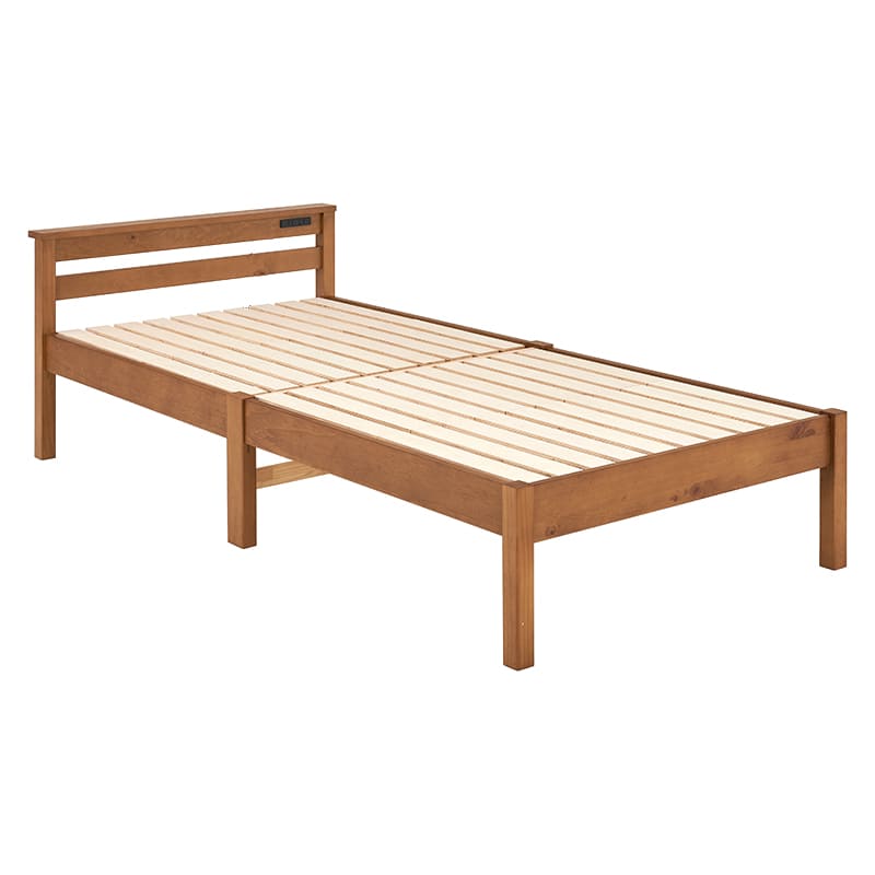 組立簡単 宮棚付きシングルベッド MB-5151SLBR 【直送品】 返品・キャンセル・他商品と同時購入は不可