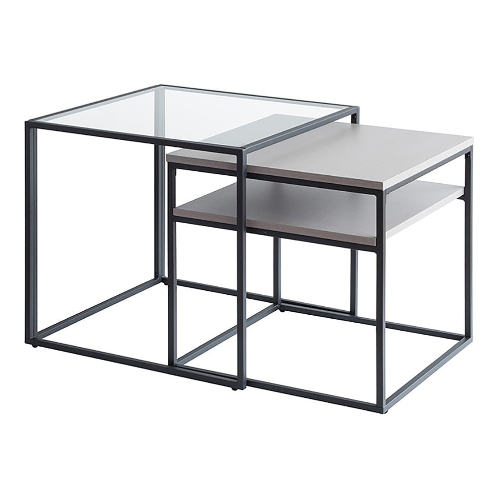 ネストセンターテーブル ポルカ NCT-M600 グレー メーカー直送 ▼返品・キャンセル不可【他商品との同時購入不可】