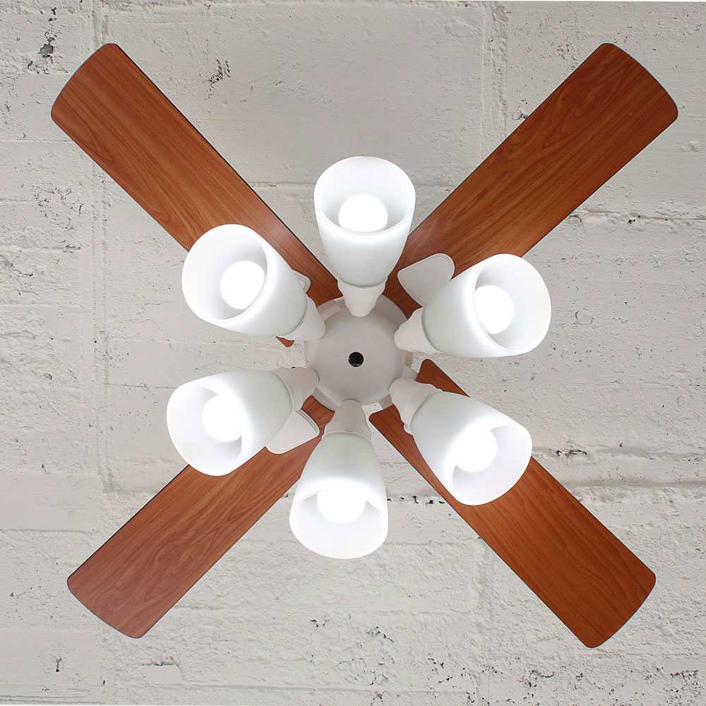 シーリングファン6灯 ホワイト BIG-102-BK メーカー直送▼返品・キャンセル不可【他商品との同時購入不可】