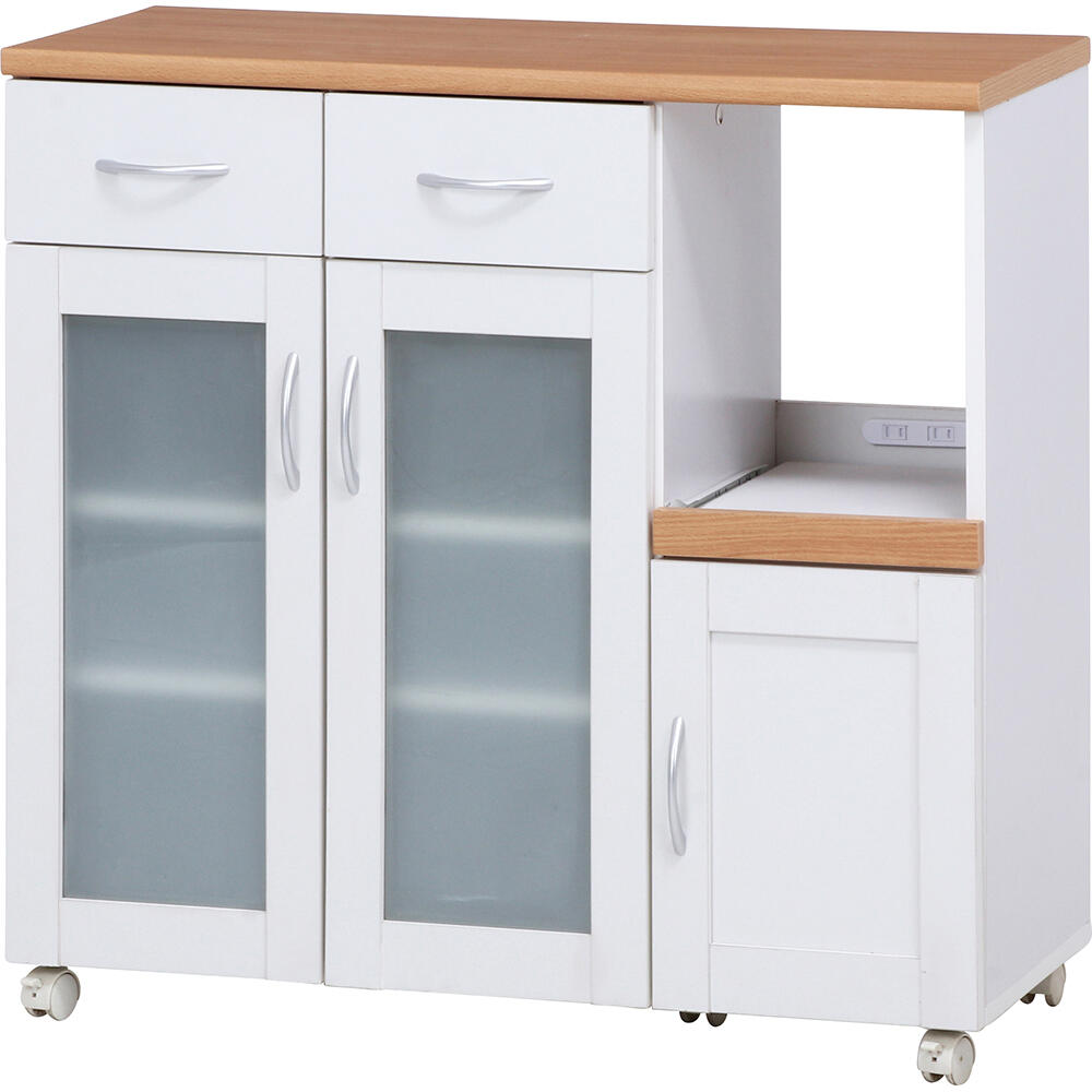 キッチンカウンター サージュ WH×NA 90幅 99522 メーカー直送 ▼返品・キャンセル不可【他商品との同時購入不可】