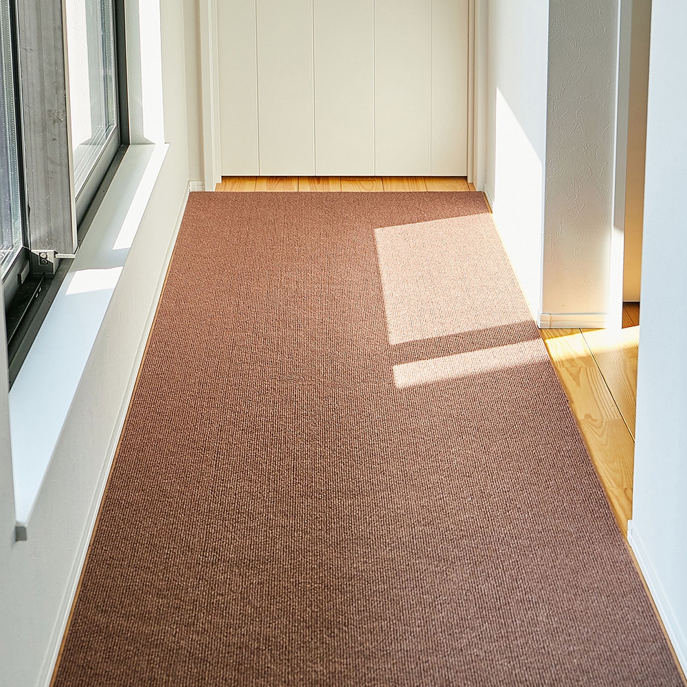 廊下カーペット ロングマット ピタロ ブラウン 90×600 メーカー直送 ▼返品・キャンセル不可【他商品との同時購入不可】