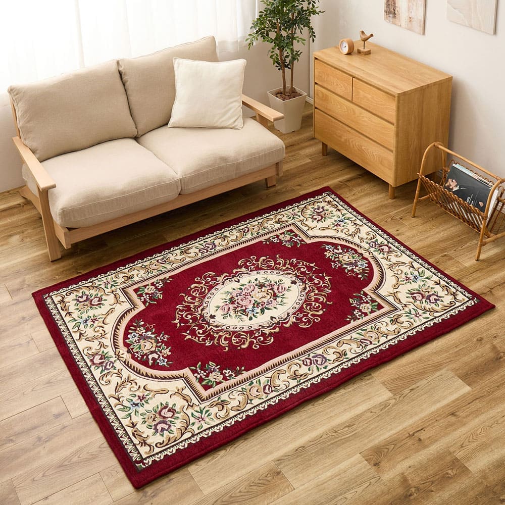 ダミニ RE 130X190 #22004_厚手 レッド メーカー直送 ▼返品・キャンセル不可【他商品との同時購入不可】