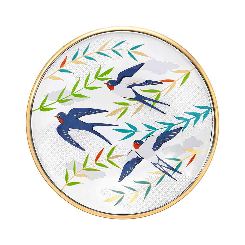 アデリア プレミアムニッポンテイスト 吉祥花鳥 丸皿 燕と柳