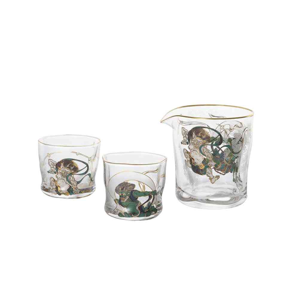 アデリア プレミアムニッポンテイスト 風神雷神酒器セット 片口280ml×1個、盃90ml×2個