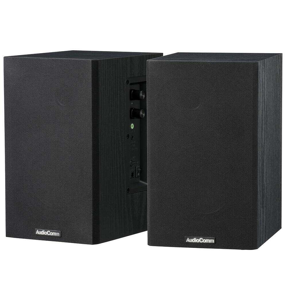 オーム電機 ワイヤレスアクティブスピーカーシステム 1セット ブラック