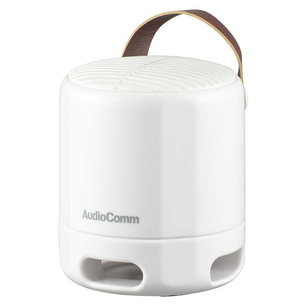 オーム電機 ワイヤレスラウンドスピーカー 1台 ホワイト