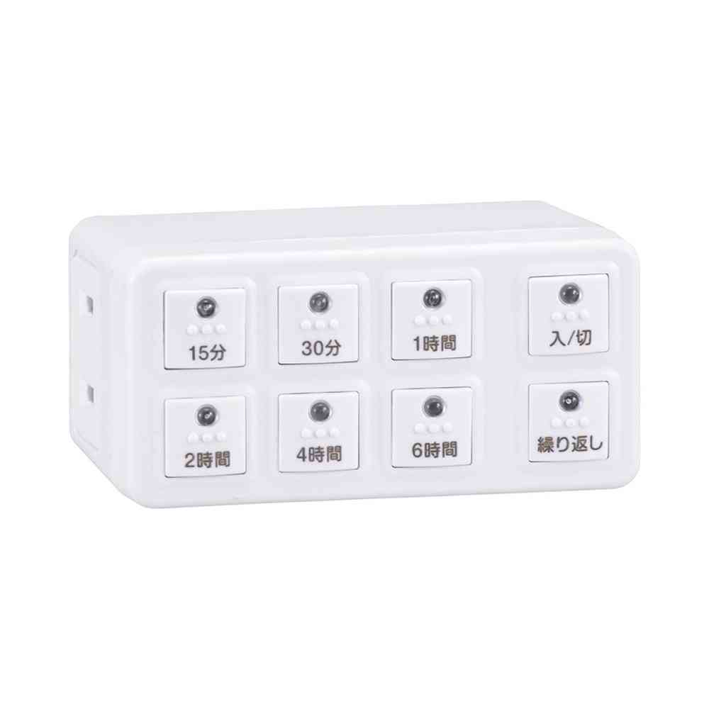オーム電機 ボタン式デジタルタイマー ホワイト