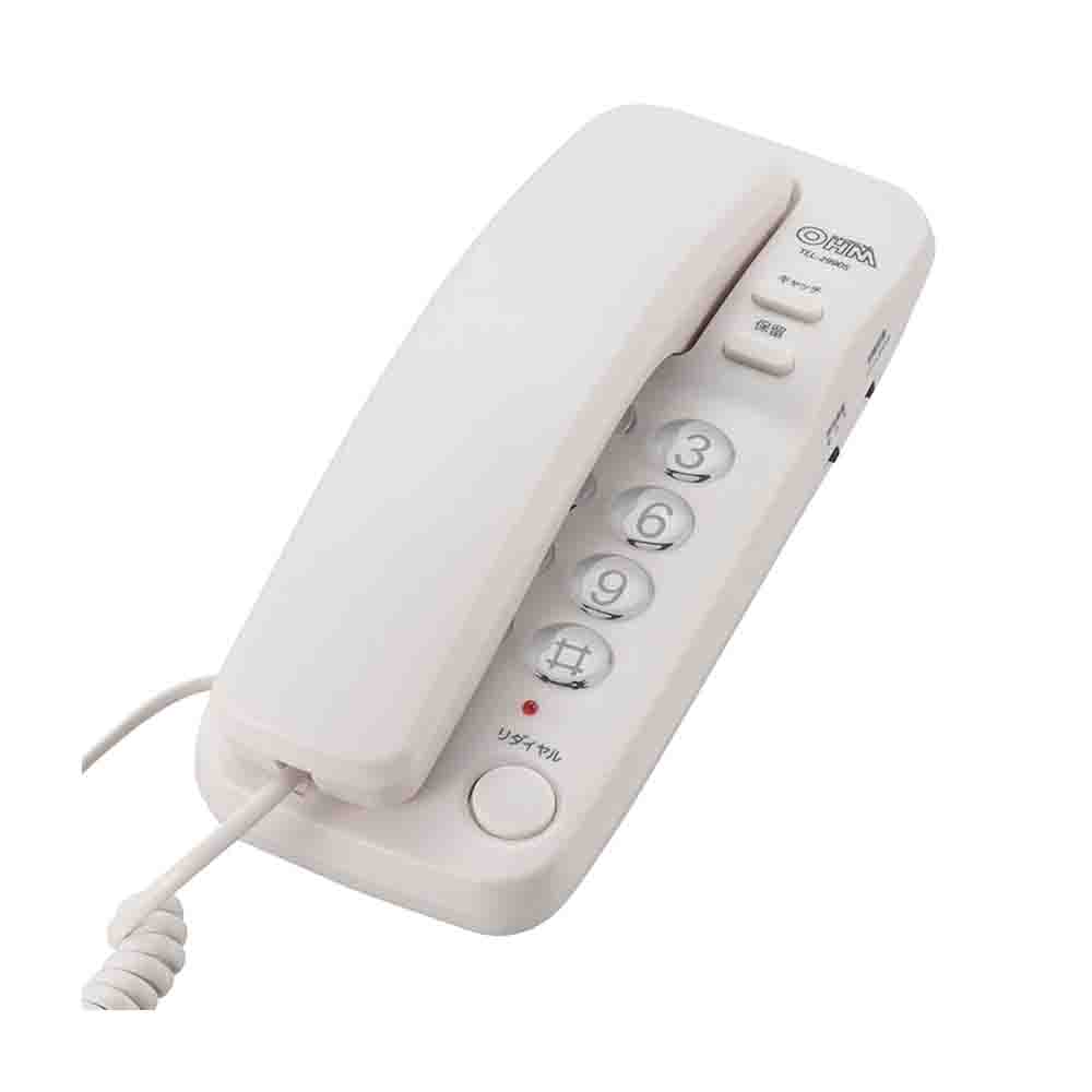 オーム電機 シンプルホン ホワイト