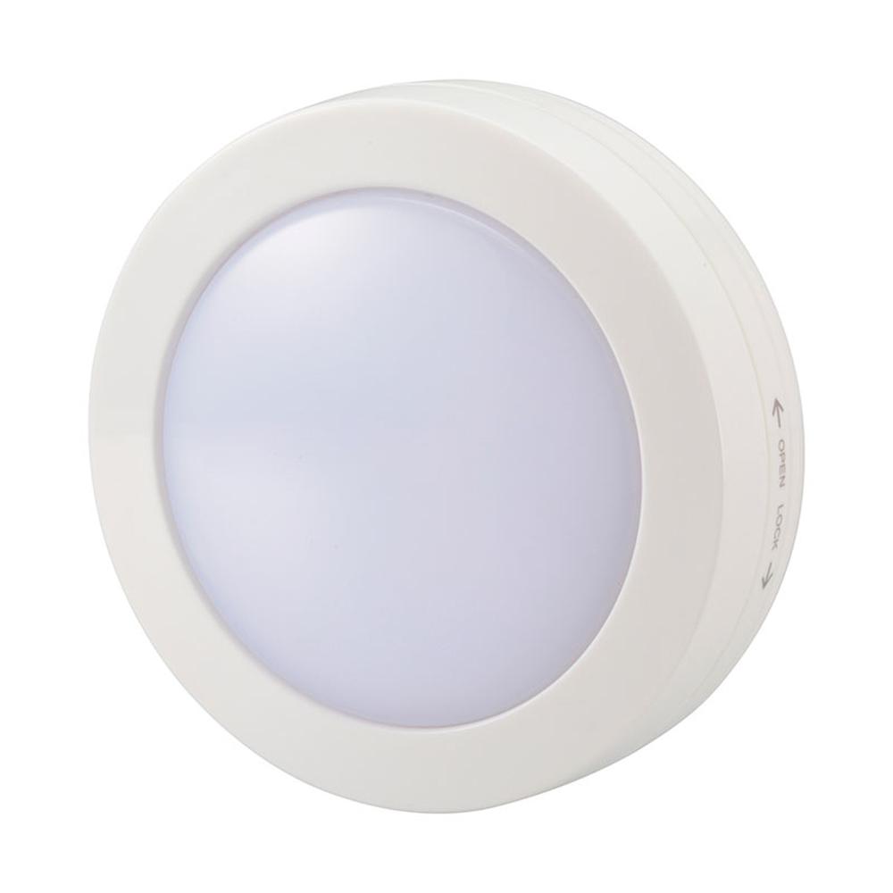 オーム電機 LEDプッシュライト 屋内用 ホワイト ホワイト