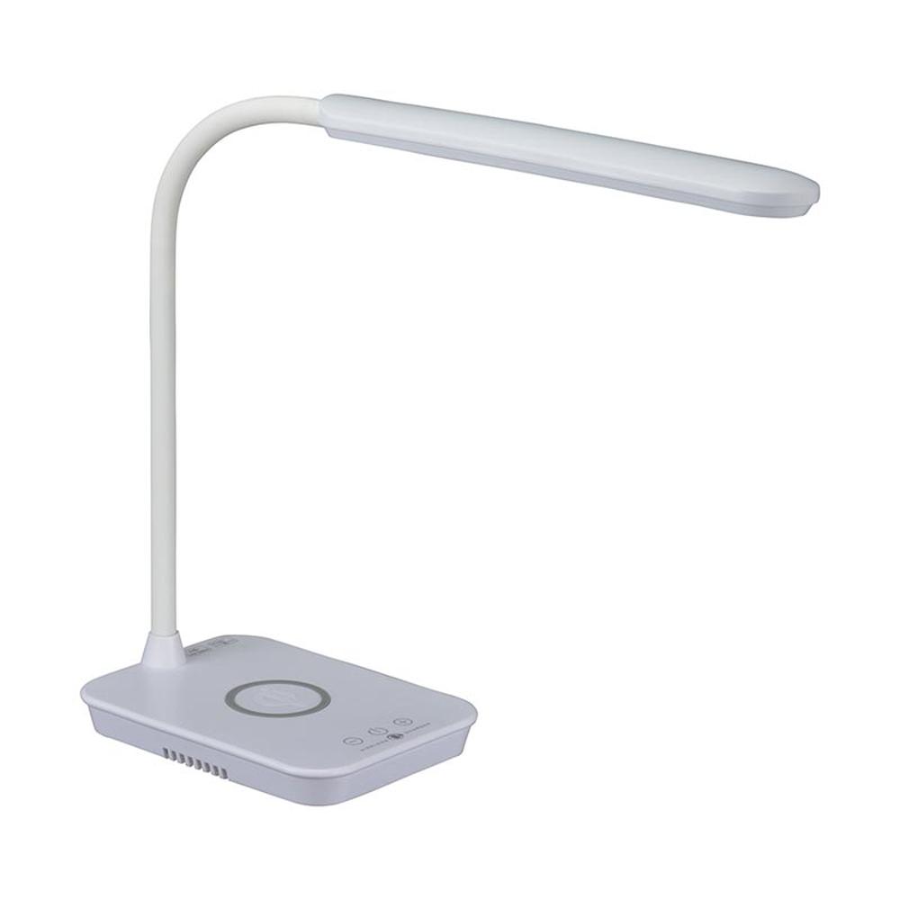 オーム電機 LEDデスクライト ワイヤレス充電機能付 ホワイト ホワイト