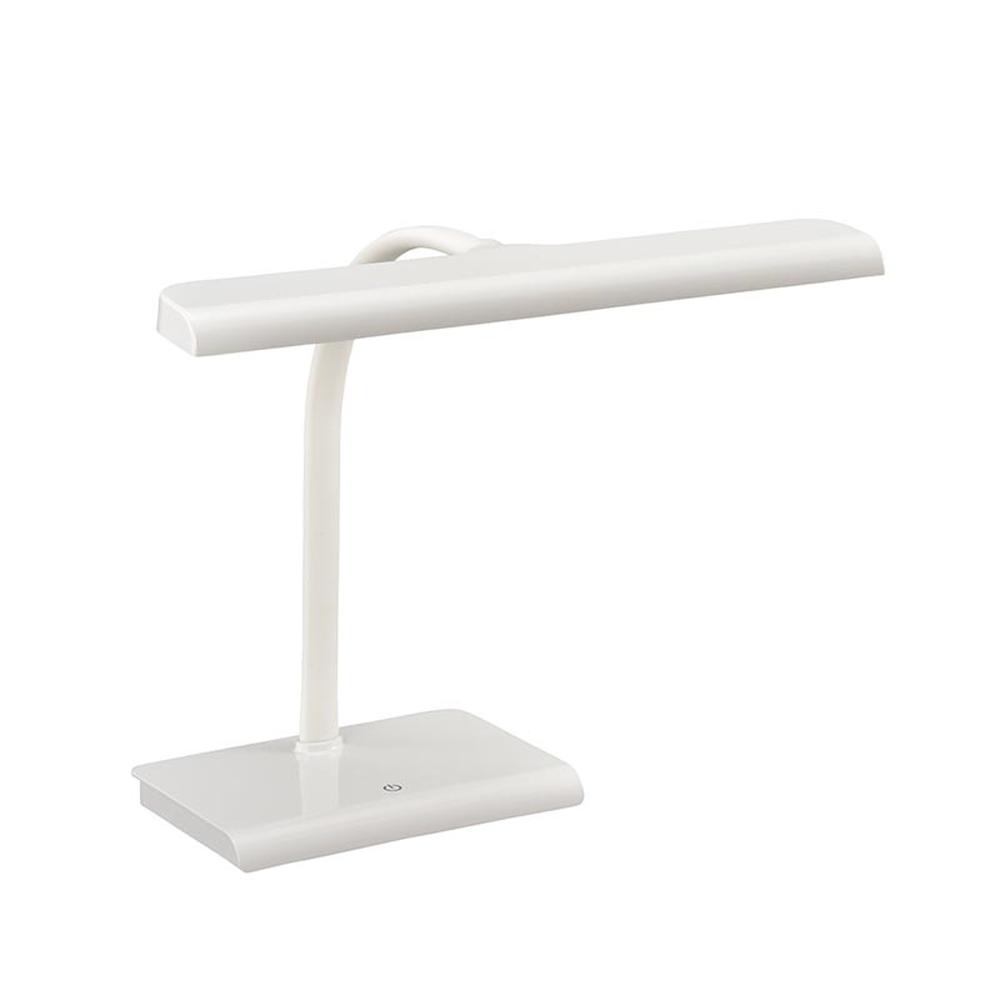 オーム電機 LEDデスクライト 2段階調光 ホワイト ホワイト