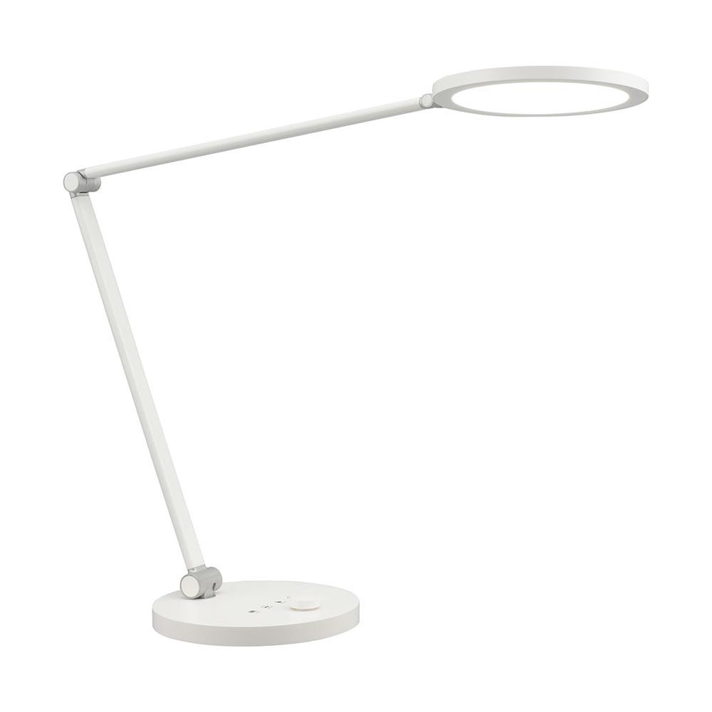 オーム電機 LEDデスクライト 調光調色 タイマー機能付 ホワイト