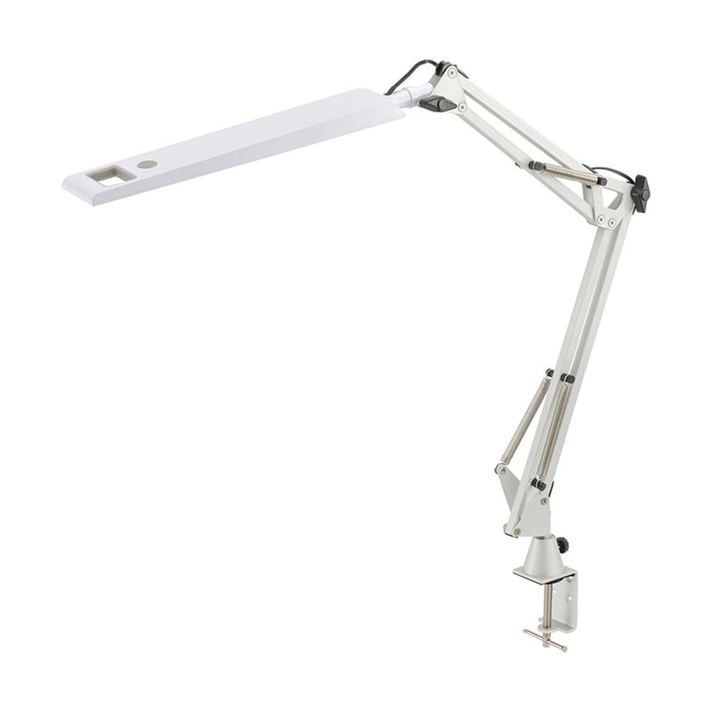オーム電機 LEDアームライト クランプタイプ ホワイト ホワイト