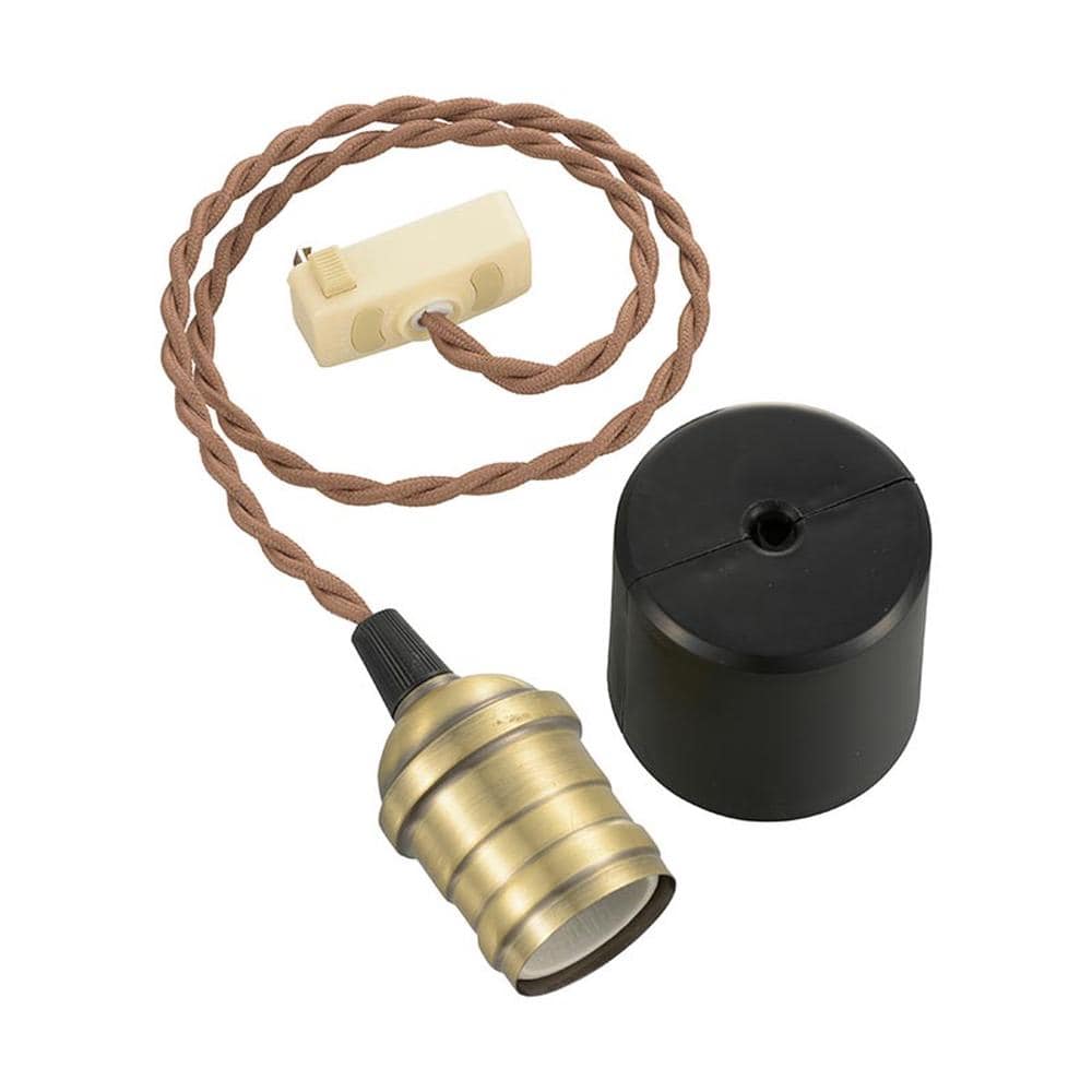 オーム電機 ペンダントソケットライト タイプB 真鍮TypeB