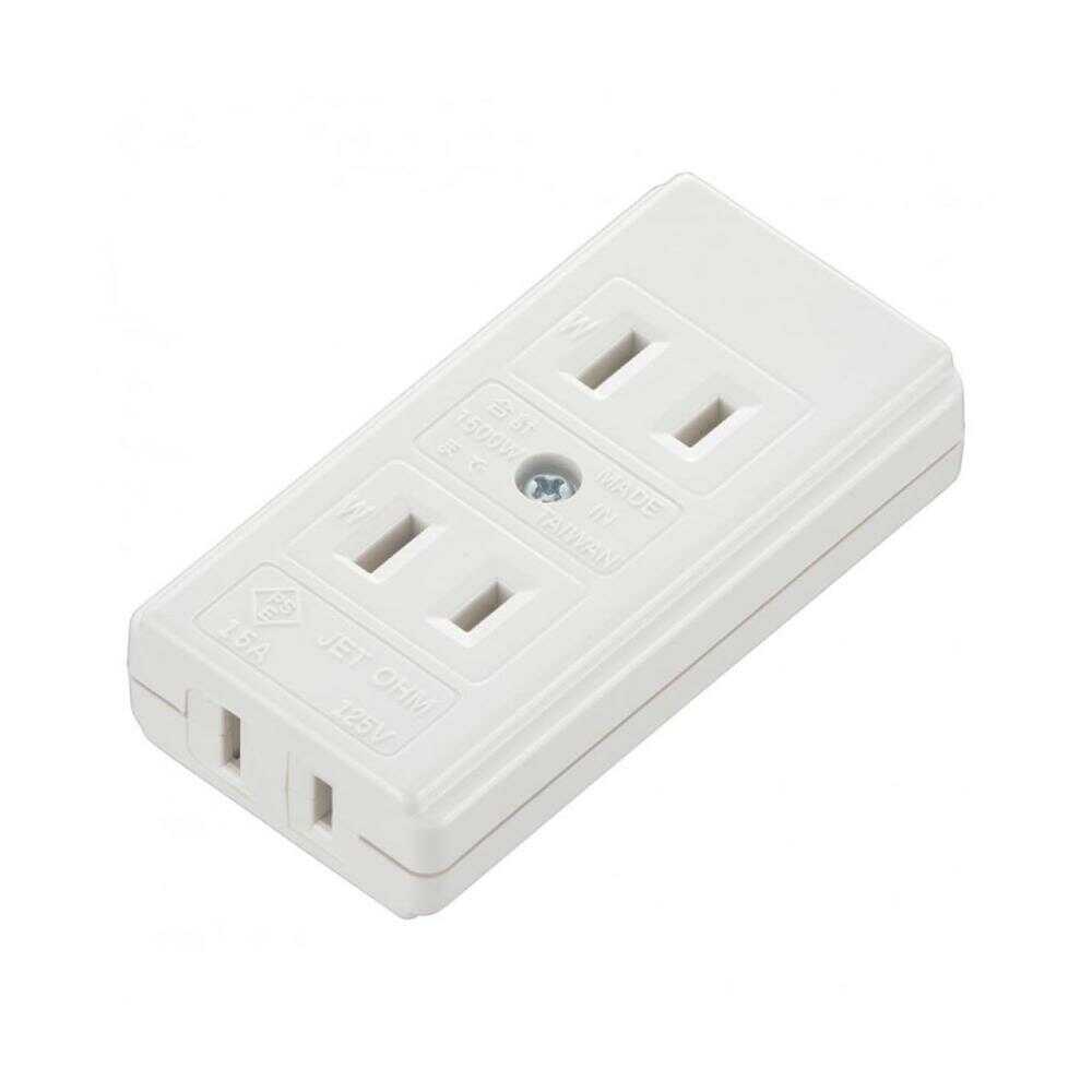 オーム電機 L型3口テーブルタップ ホワイト