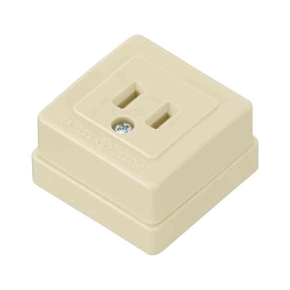オーム電機 角型1口コンセント ベージュ