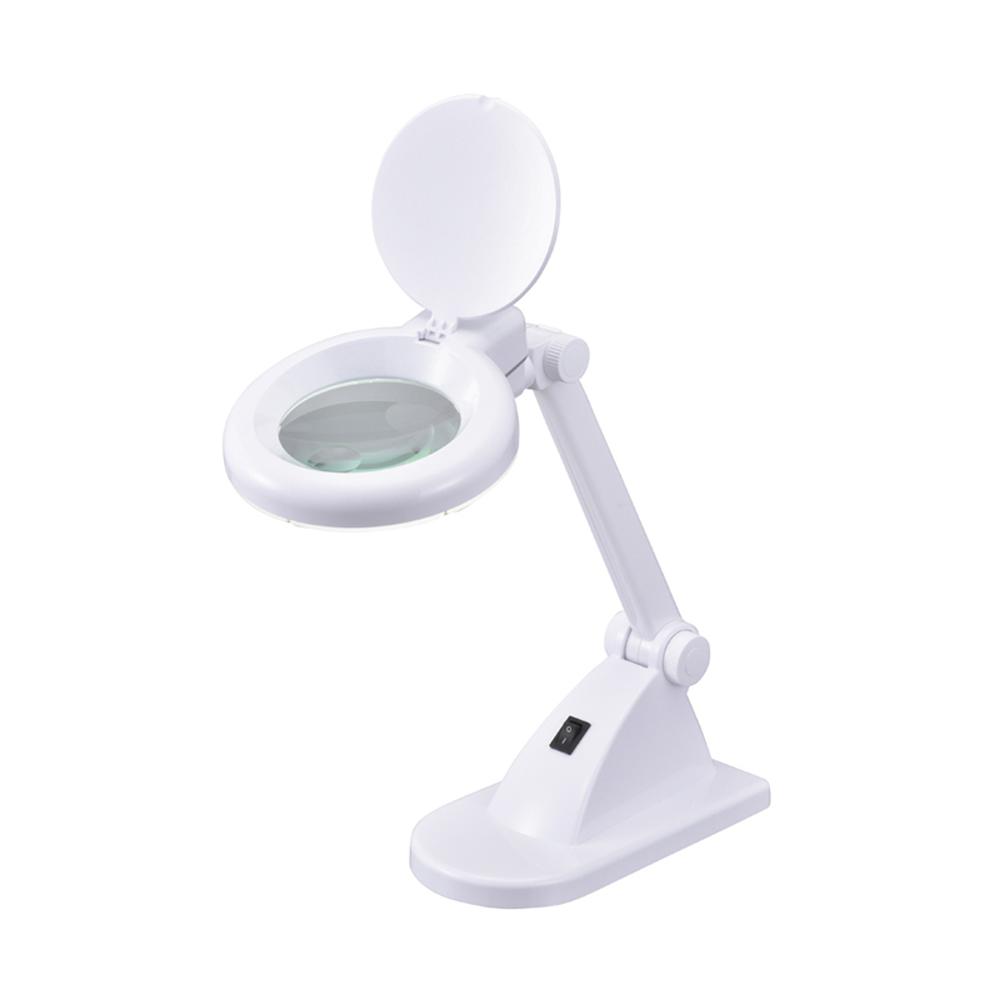 オーム電機 L-ZOOMルーペ付LEDスタンドライト480lm ホワイト