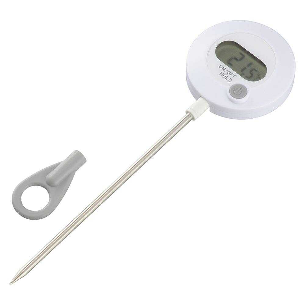 オーム電機 クッキング温度計 角度調節機能付き 1個 ホワイト