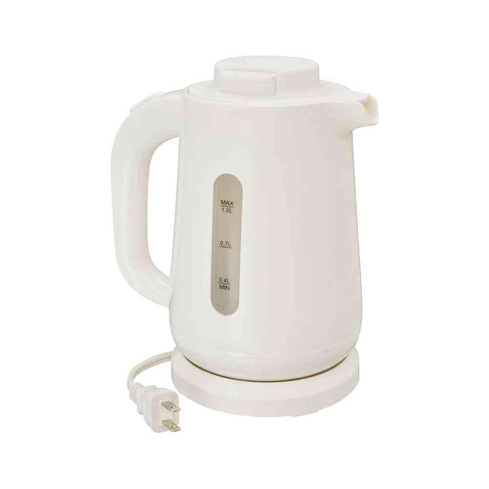 オーム電機 お湯がこぼれにくいケトル 1リットル ホワイト