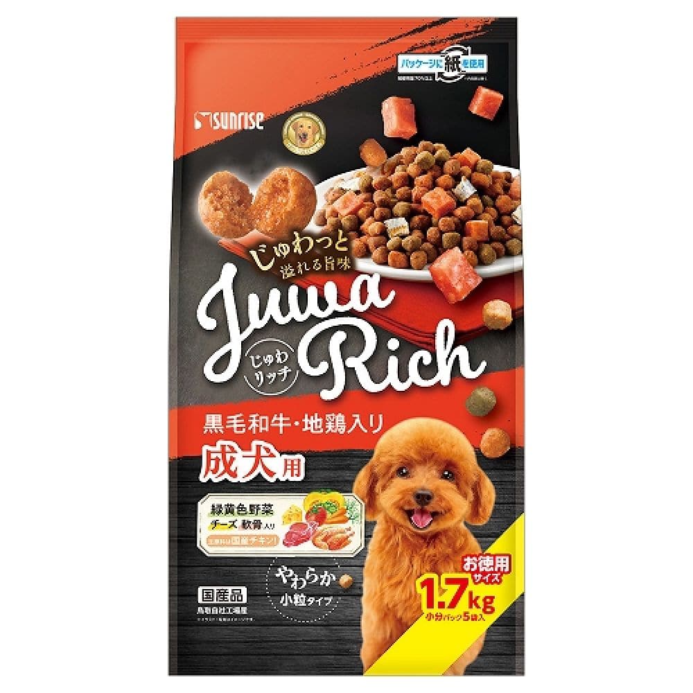 マルカン サンライズ じゅわリッチ 黒毛和牛・地鶏入り 1.7kg