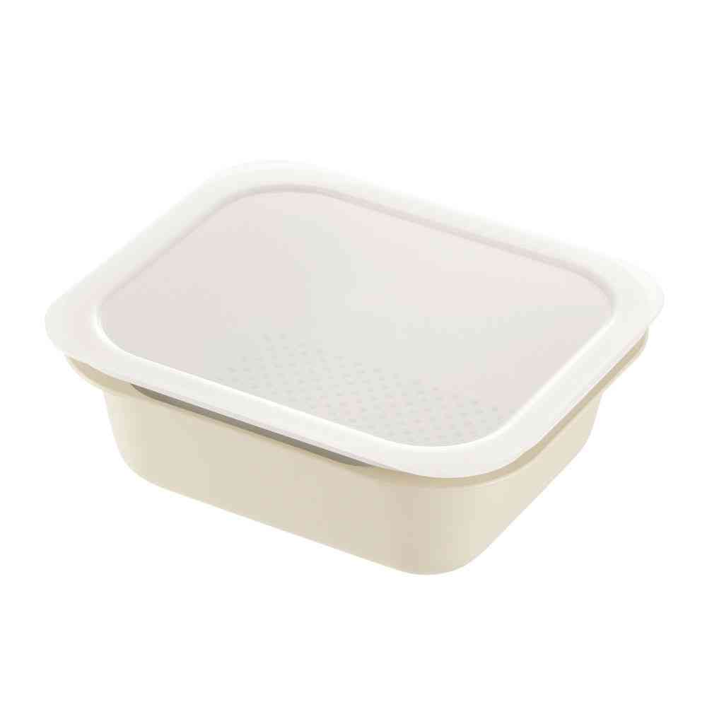 リッチェル コランダー&バット レクタングル L フタ付 012942 アイボリー