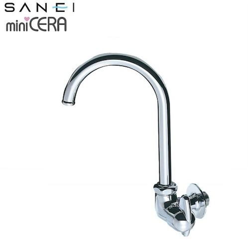 三栄水栓 SANEI ミニセラ横形ツル首自在水栓JA265-13 【直送品】 返品・キャンセル・他商品と同時購入は不可