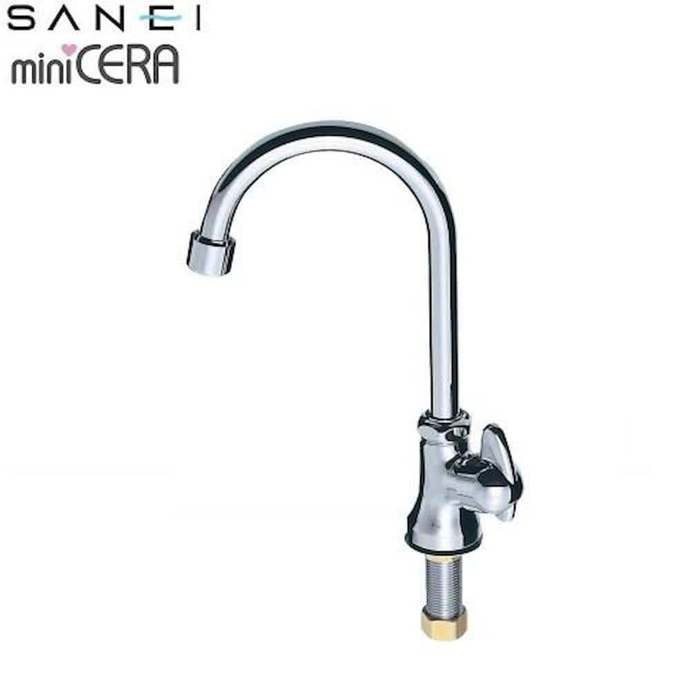 三栄水栓 SANEI ミニセラ泡沫立形ツル首自在水栓JA565H-13 【直送品】 返品・キャンセル・他商品と同時購入は不可