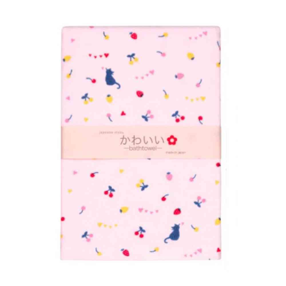 日繊商工 ジャパニーズスタイル フルーツとねこ バスタオル 1枚