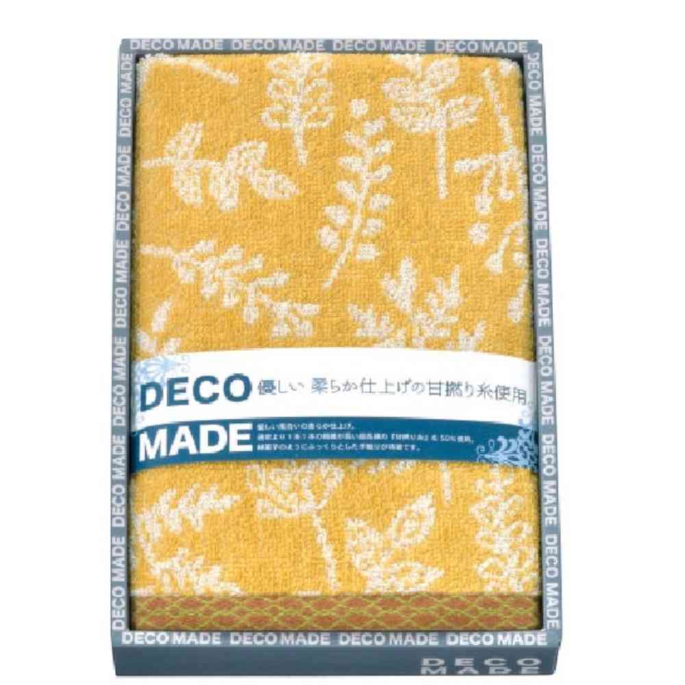 日繊商工 DECO MADE リーバス フェイスタオル イエロー 箱入り 1枚 イエロー