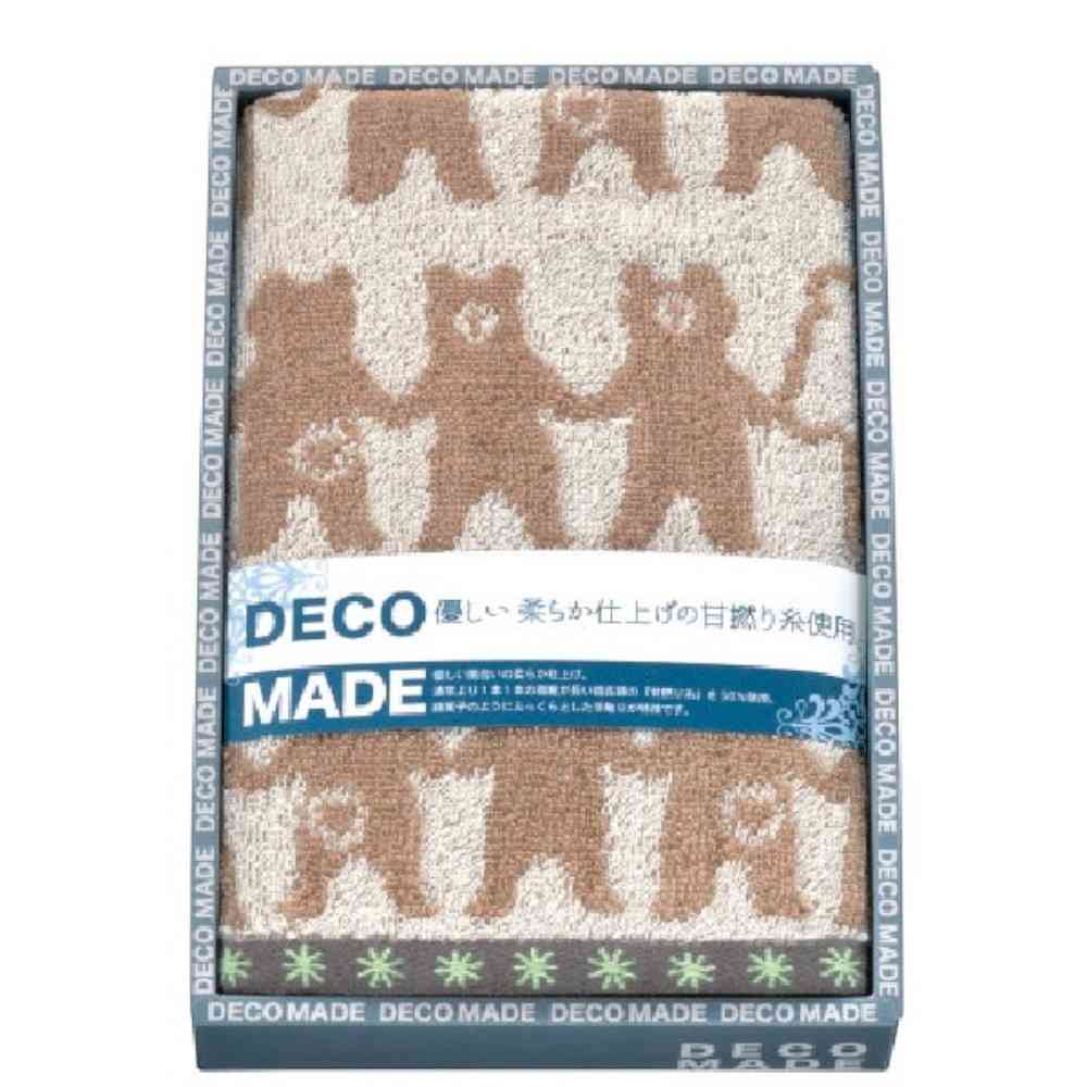 日繊商工 DECO MADE ウッドベアー フェイスタオル ブラウン 箱入り 1枚 ブラウン